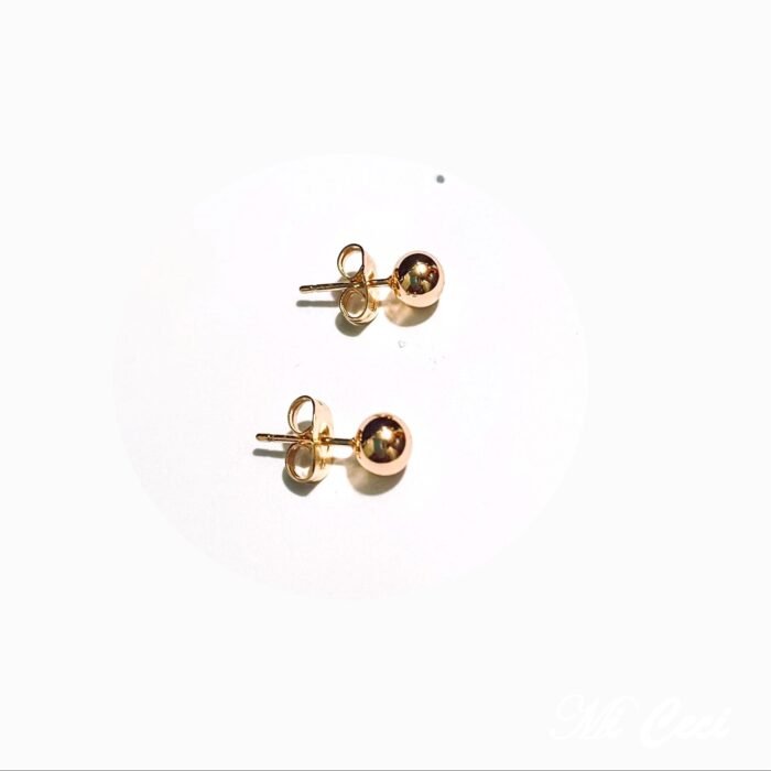 ARETE BOLITA ENCHAPADO EN ORO 18K - Imagen 1