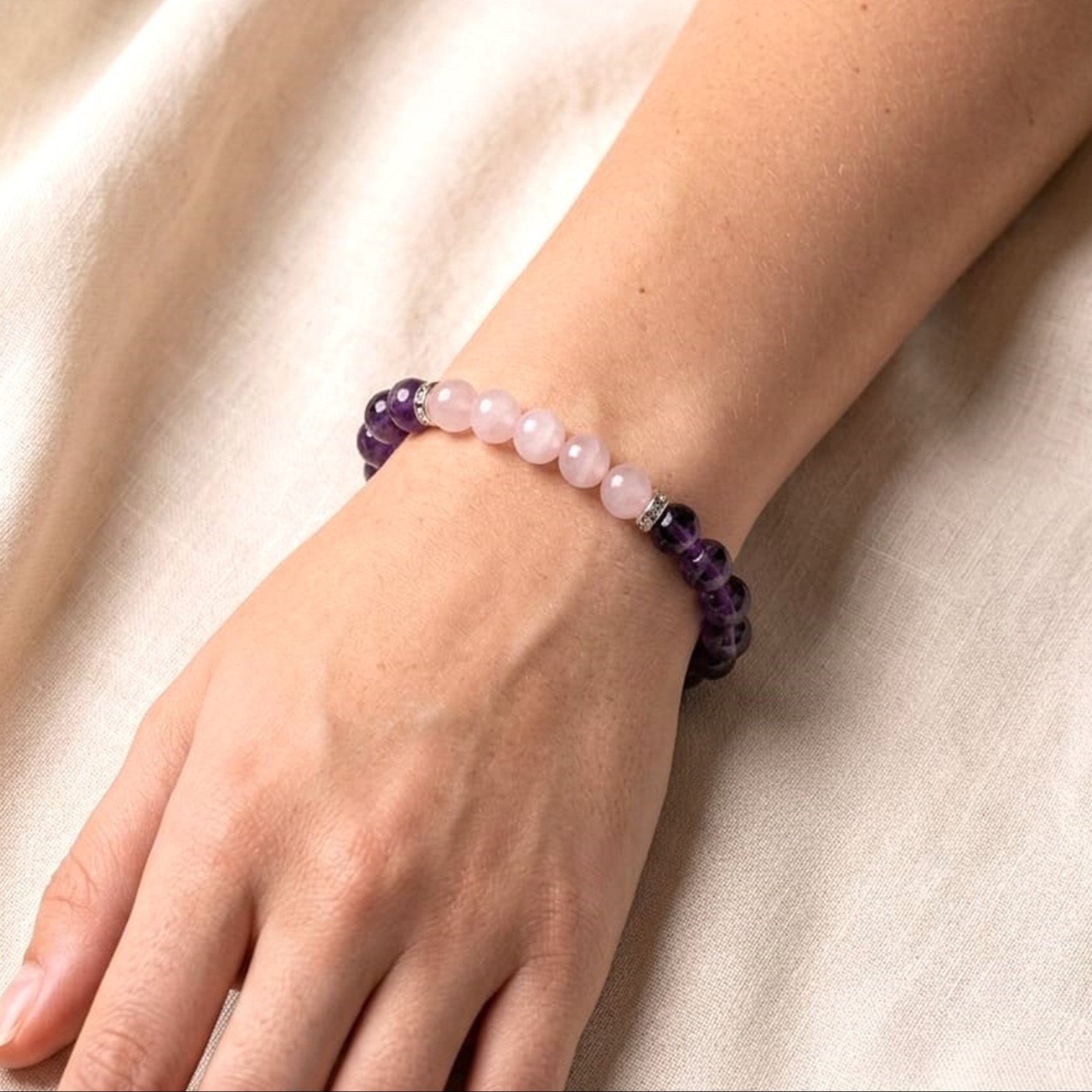 page31 PULSERA AMATISTA y CUARZO ROSA - Imagen 1