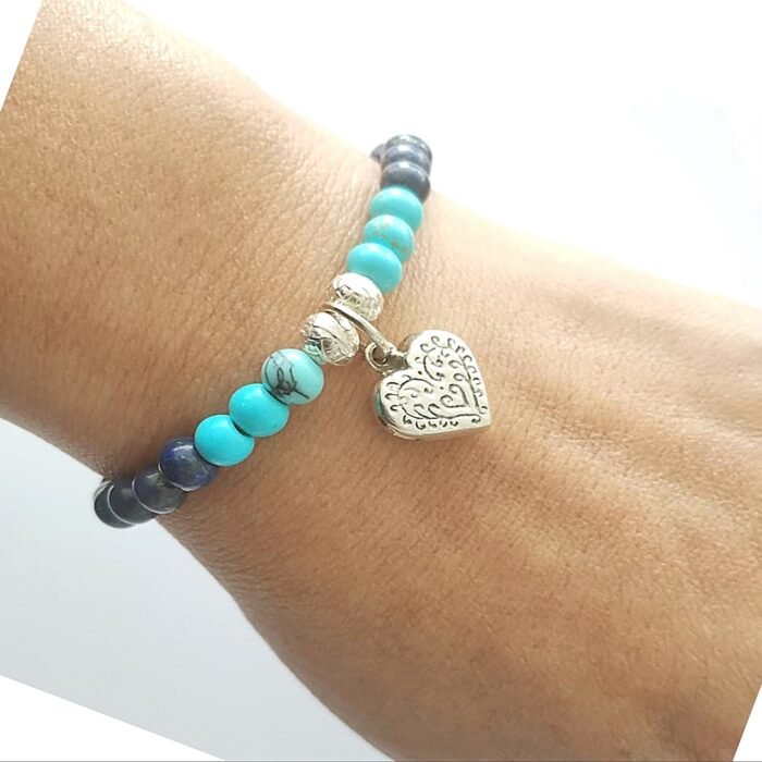 PULSERA  LAPISLÁZULI Y TURQUESA - Imagen 1